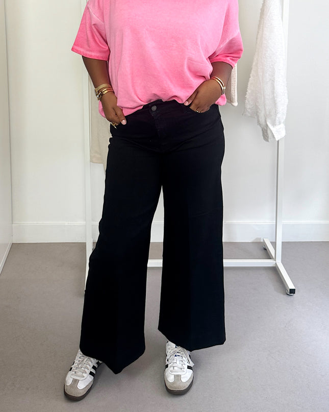 Jeans Curvy Cropped Wide Black