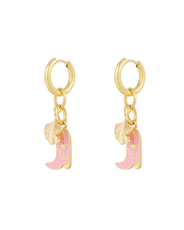Oorbellen Pink Cowboy Boots