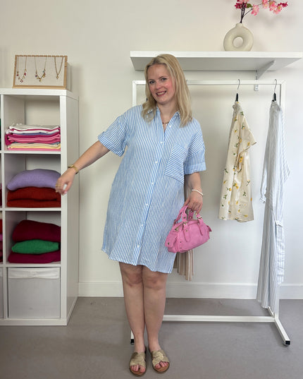 Blue Stripe Tetra Dress