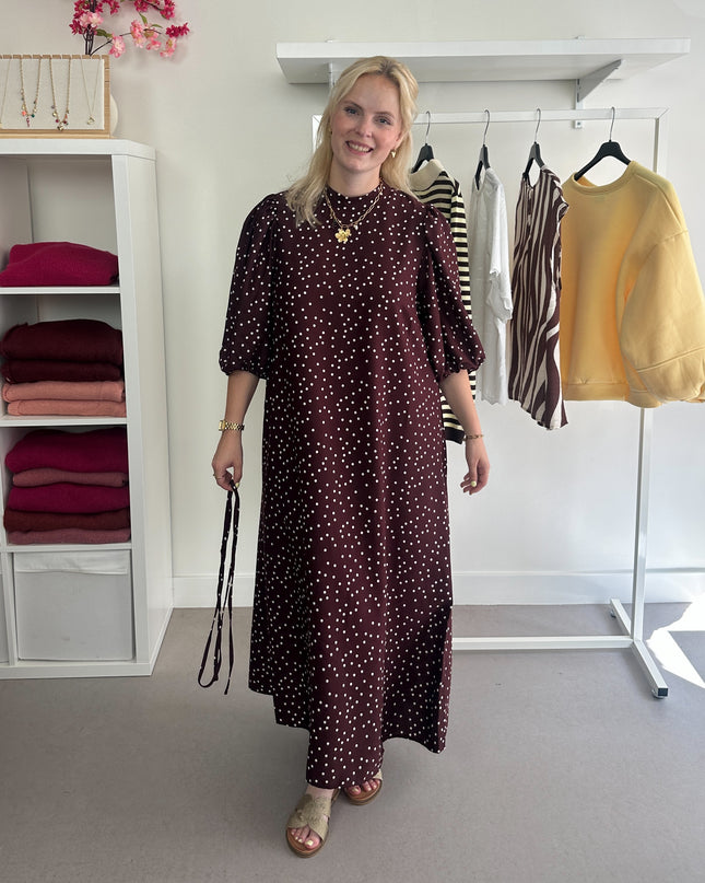 Burgundy Polka dot Dress