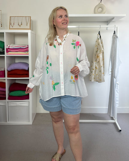 Oversized Colorful Icons Blouse