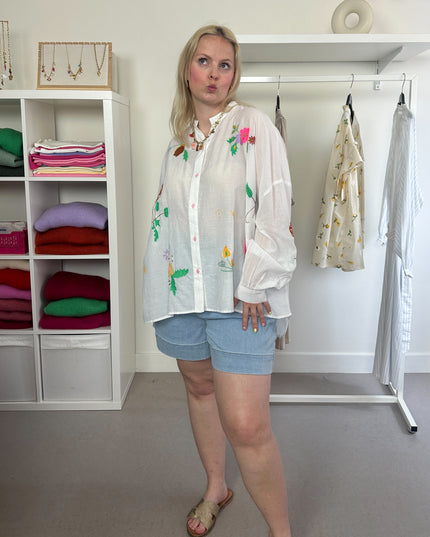 Oversized Colorful Icons Blouse