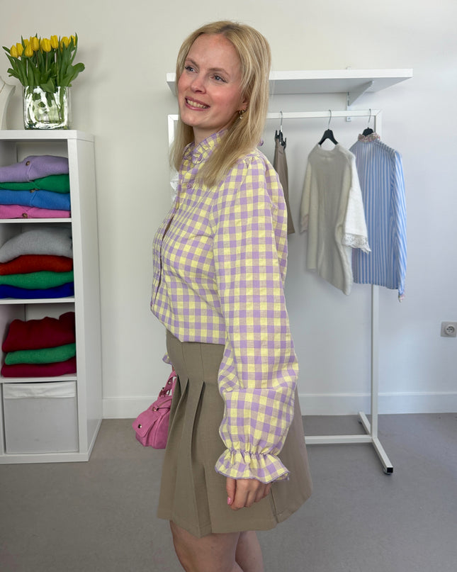 Checked Blouse Lila Yellow