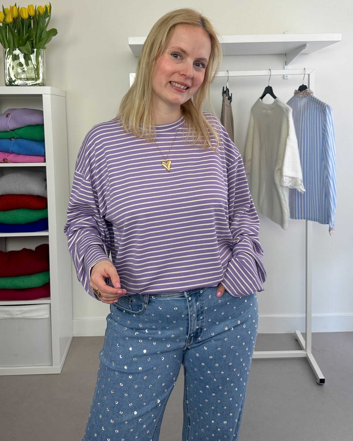 Striped Clio Shirt Lila