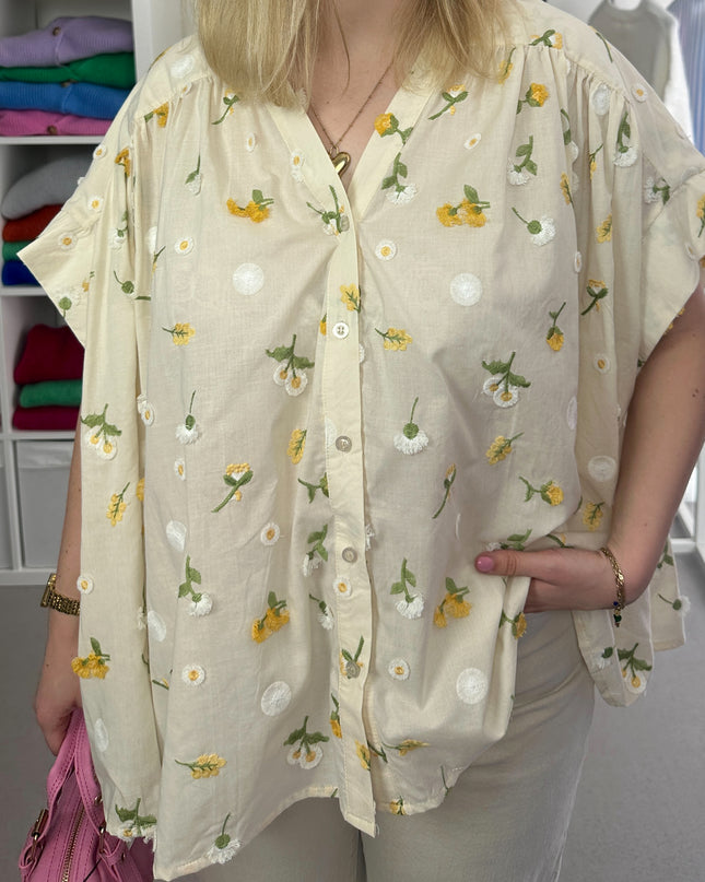Oversized Mini Flowers Blouse