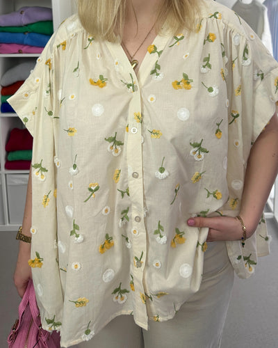 Oversized Mini Flowers Blouse