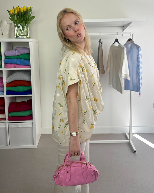 Oversized Mini Flowers Blouse