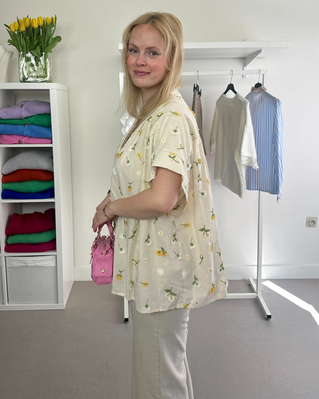 Oversized Mini Flowers Blouse