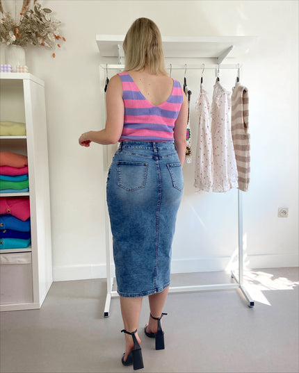 Striped Top Pink Lila