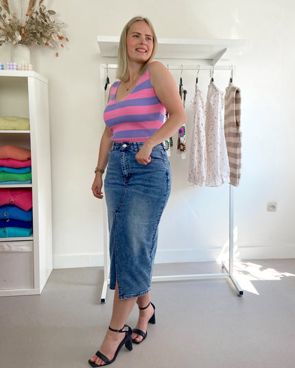 Striped Top Pink Lila