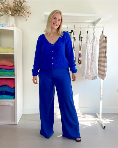 Kobaltblauw Basic Cardigan Buttons