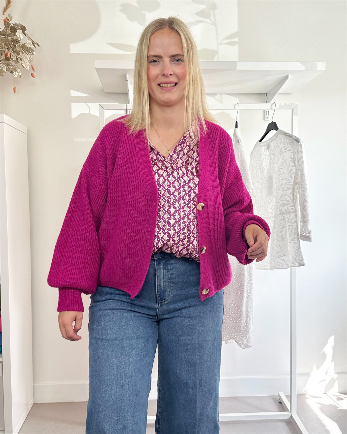 Magenta Cardigan