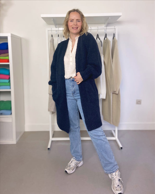 Lange cardigan Navy midi