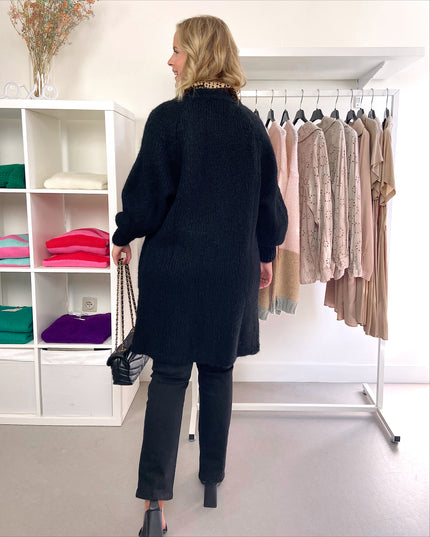 Lange cardigan Zwart midi
