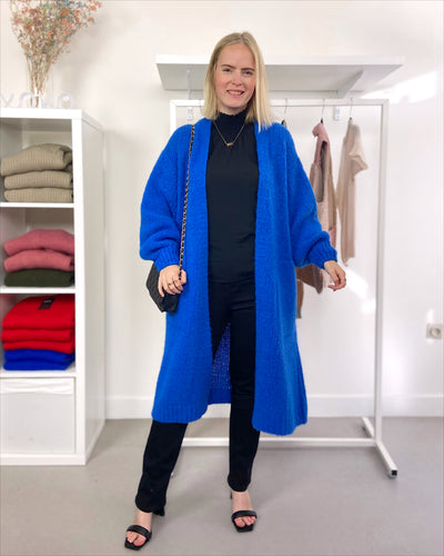 Lange cardigan Kobaltblauw - long