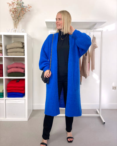Lange cardigan Kobaltblauw - long