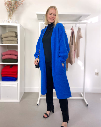 Lange cardigan Kobaltblauw - long