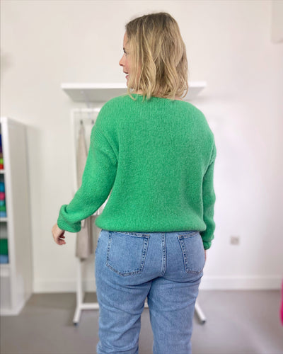 Green Basic Cardigan Buttons