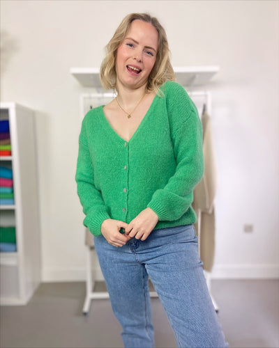 Green Basic Cardigan Buttons