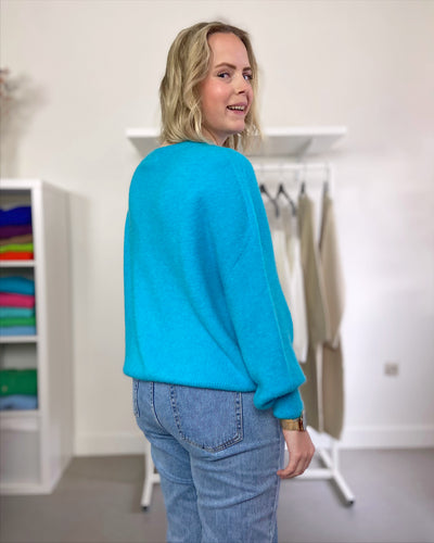 Blue Round Knit
