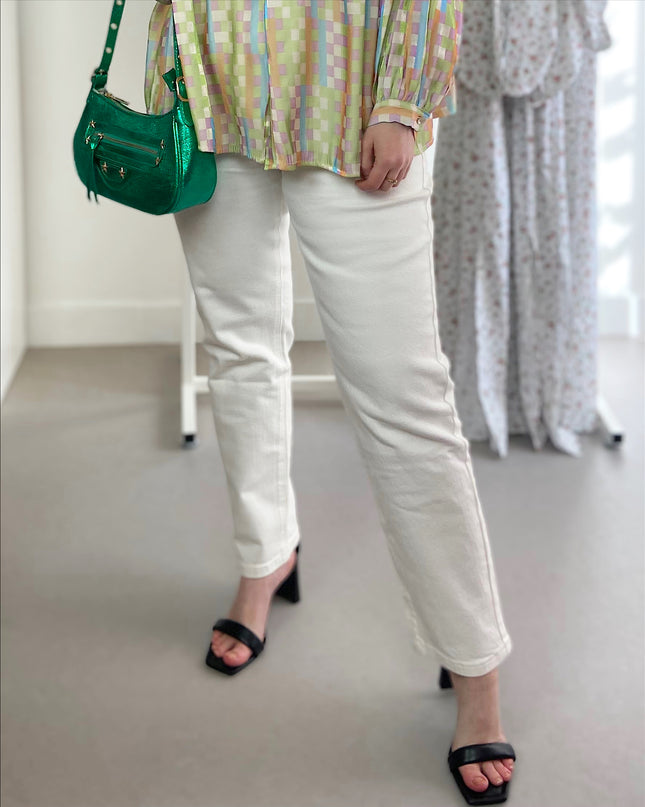 Curvy Straight Jeans White