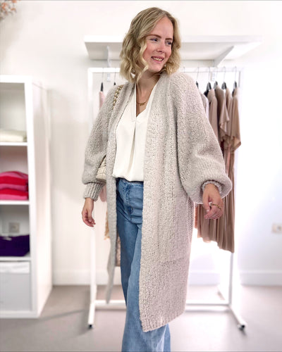 Lange cardigan Beige midi