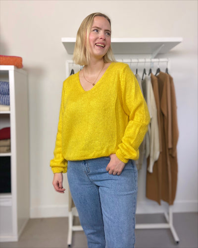 Truitje v-hals Yellow