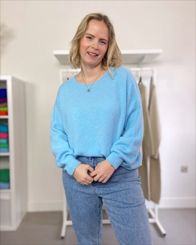 Light Blue Round Knit